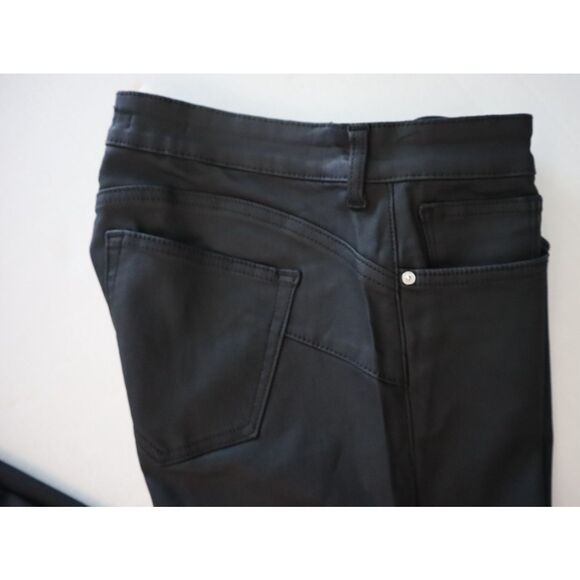 Mango Women’s Sz 10 Black Waxed Push-Up Low Waist Tight Fit Skinny Jeans - Picture 8 of 11